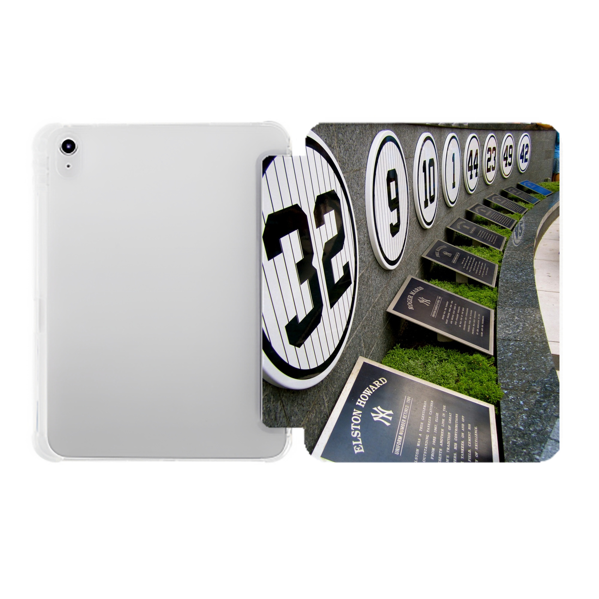 New York Yankees 253 Premium Tri-Fold PU Leather & Silicone IPad Case With Pencil Slot – Fits 9.5,10.5,10.9 – Adjustable Stand, Slim, Protective